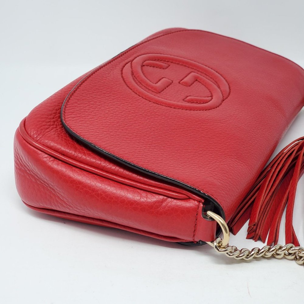 100% Auth Gucci Soho Small Red Crossbody/ClutchBag - Picture 4 of 16